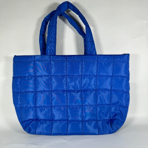 Electric Blue Quilted Tote - Picture 1 of 5